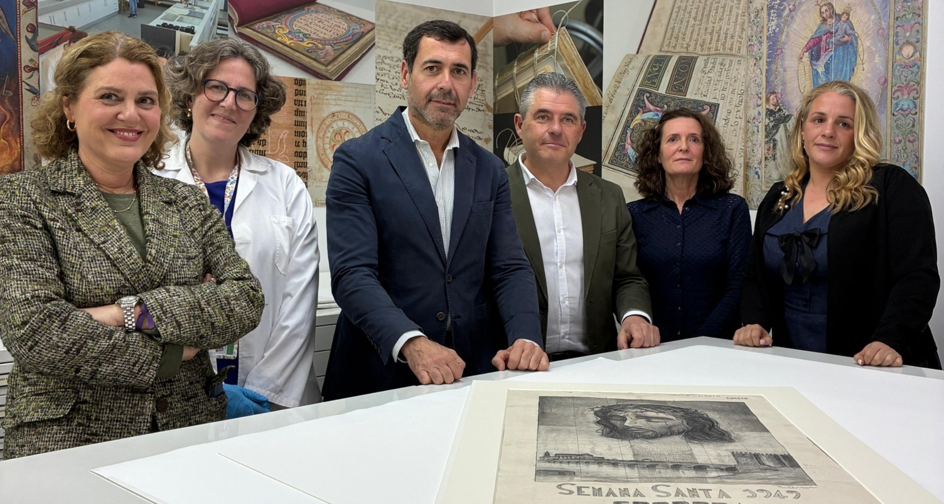 El IAPH culmina la restauración del boceto original del cartel de la Semana Santa de Córdoba de 1949